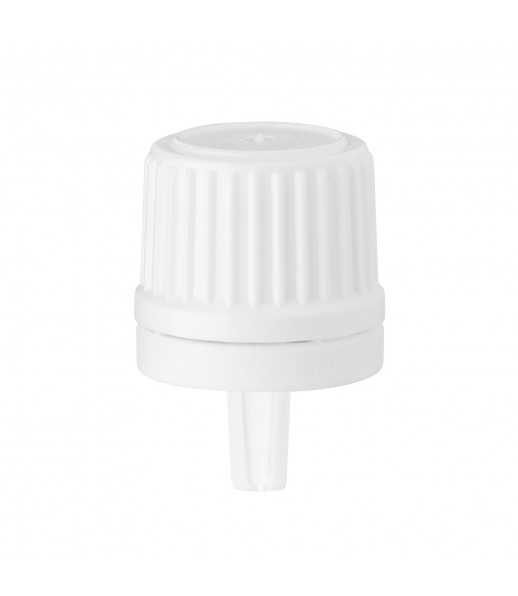 Dropper with cap 18 mm white