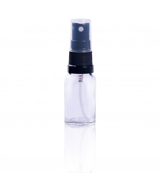 Szklana fiolka butelka 12 ml z zakręcanym atomizerem i nasadką - decant.pl - perfumy odlewki perfum szklane fiolki próbki perfum