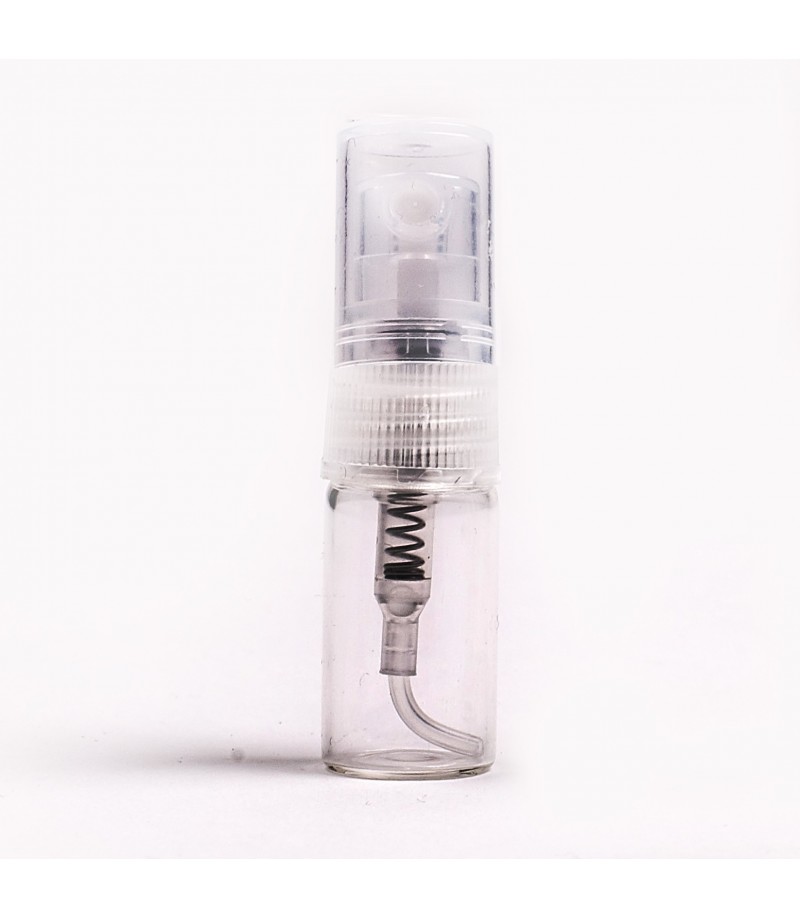 Szklana fiolka butelka 2 ml z zakręcanym atomizerem i nasadką